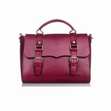 Womens Burgundy Leather Satchel Bags Purse - Annie Jewel