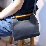 Wooden Top Handle Women's Satchel Bag - Annie Jewel