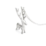Necklace Silver Reindeer Pendant Charm Necklace Gift Women - Annie Jewel