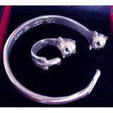 Handmade Silver Ring Kitty Cat Unique Cute Adjustable Wrap Ring Christmas Gift Jewelry Accessories Women - Annie Jewel