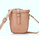 Small Full Grain Leather Canteen Bucket Bag - Annie Jewel