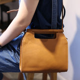 Wooden Top Handle Women's Satchel Bag - Annie Jewel