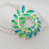 Sliver Necklace Branches Laurel Olive Leaves Garland Pendant Gift Jewelry Accessories Women - Annie Jewel
