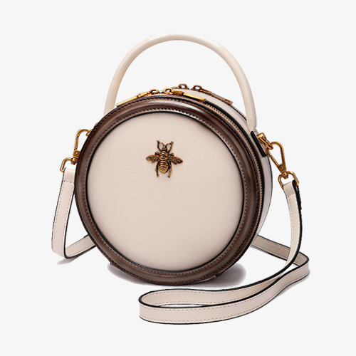 White Round Bumblebee Shoulder Bags - Annie Jewel