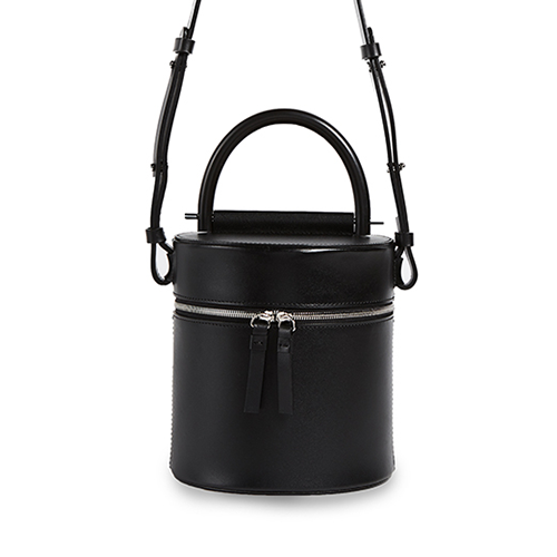 Small Black Canteen Bucket Cylinder Bag Purse - Annie Jewel