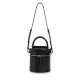 Small Black Canteen Bucket Cylinder Bag Purse - Annie Jewel