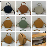 circle leather handbag