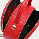 Red Circle Circular Crossbody Bag Purse - Annie Jewel