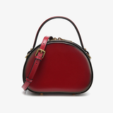 Handle Round Leather Crossbody Bags - Annie Jewel