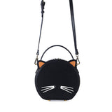 Cute Black Round Leather Crossbody Bags - Annie Jewel