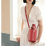 Mini Round Canteen Bucket Bag Clutch Purse - Annie Jewel