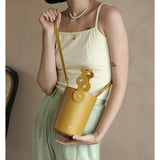 Mini Round Canteen Bucket Bag Clutch Purse - Annie Jewel