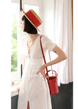 Mini Round Canteen Bucket Bag Clutch Purse - Annie Jewel