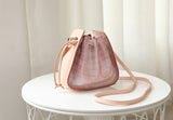 Mini Leather Drawstring Bucket Bag - Annie Jewel