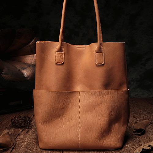 Best Handmade Leather Totes Handbags Shoulder Bags Women Brown