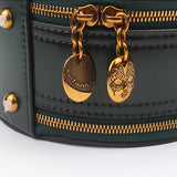 Burgundy Leather Circle Round Shoulder Bags - Annie Jewel