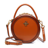 Bumblebee Leather Circle Crossbody Bags - Annie Jewel