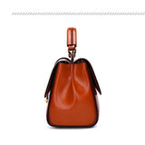 Womens Genuine Leather Flap Satchel Handbags Purses - Annie Jewel