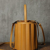 Womens Small Leather Bucket Clutch Bag - Annie Jewel
