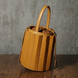 Womens Small Leather Bucket Clutch Bag - Annie Jewel