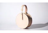 Handmade Leather Circle Clutch Round Purse Bag - Annie Jewel