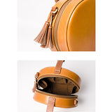 Handmade Round Leather Circle Clutch Purse Bag - Annie Jewel
