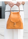 Handmade Beige Leather Bucket Handbags Purses - Annie Jewel