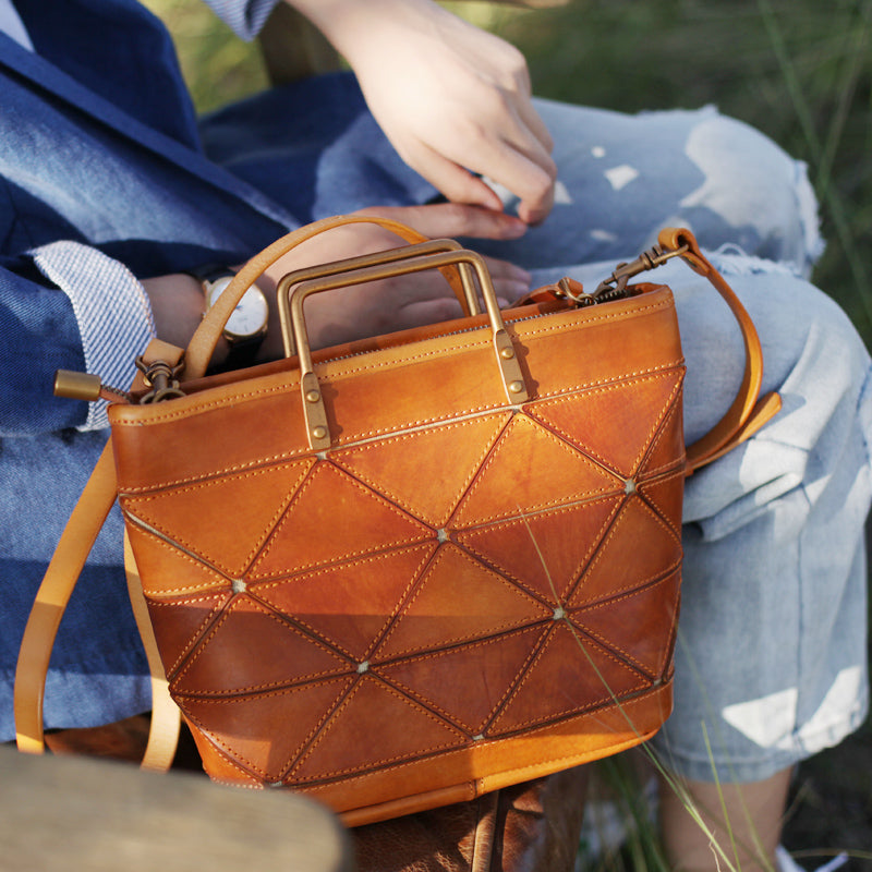Tan handbag small on sale