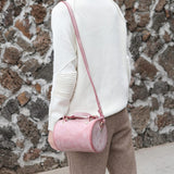 Handmade Leather Mini Barrel Handle Crossbody Bag Purse - Annie Jewel