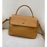 TAN Leather Satchel Bag For Women