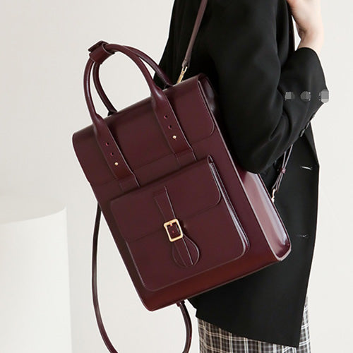 Convertible Genuine Leather Backpack Handbag Rucksack Handbag