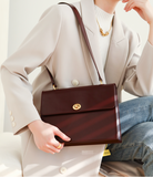 Leather Satchel Underarm Bag For Women