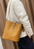Leather Small Tote Bucket Shoulder Bags