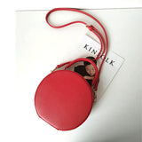 Red Circle Bag Round Leather Purse Bag - Annie Jewel