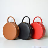 Red Circle Bag Round Leather Purse Bag - Annie Jewel