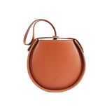 Small Round Leather Circle Clutch Bag Purse - Annie Jewel