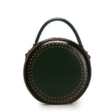 Studded Round Leather Circle Purses Bags - Annie Jewel