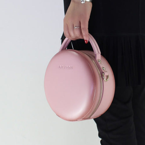Leather Round Bag Round Leather Crossbody Bag Black