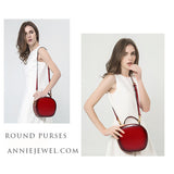 Round Leather Purse Circle Cross Body Bag - Annie Jewel