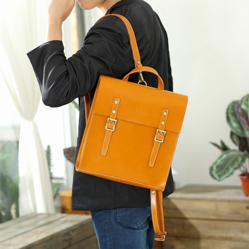 Handmade Leather Satchel 13 Laptop Structured Backpack Bag Annie Jewel