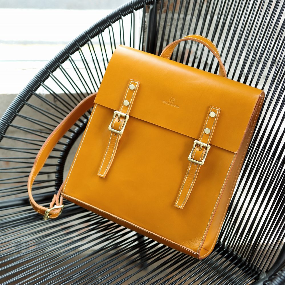 custom leather backpack purse Handmade Satchel 13