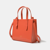 Leather Small Handle Satchel Square Crossbody Bag Purse - Annie Jewel