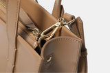 Leather Small Handle Satchel Square Crossbody Bag Purse - Annie Jewel