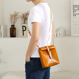 Vegetable Tanned Leather Small Satchel Fold Over Side Bag Purse - Annie Jewel