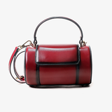 Mini Leather Round Canteen Crossbody Bag - Annie Jewel