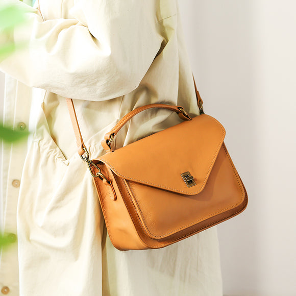 Women Leather Small Satchel Handbag
