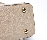 Women's Small Pebbled Leather Satchel Tote Handbag Purse - Annie Jewel