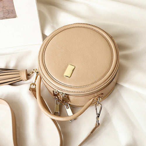 Small Round Leather Circle Crossbody Bags | Annie Jewel