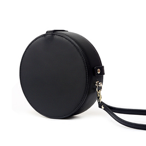 Black Circle Round Leather Crossobdy Bag - Annie Jewel