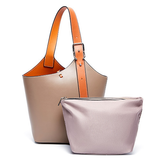 Small Leather Bucket Tote Shopper Bags Purse - Annie Jewel